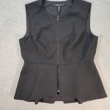 Blusa Abrielle BCBG MAXAZRIA Talla Grande Negra Peplum Top Cremallera BCBG Para Mujer