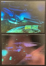 1991 STAR TREK HOLOGRAPHIC TRADING CARDS H1 & H2 STARSHIP ENTERPRISE SCI-FI 
