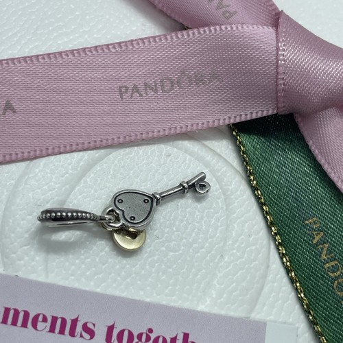 Pandora Key To My Heart Charm 796593 Love Silver Gold Two Tone Genuine Ale - 第 7/8 張圖片