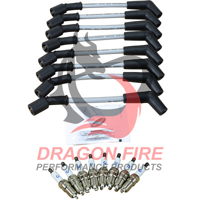 Spark Plugs And 500 Ohm Wires For 2014-2021 Cadillac Chevy GMC 5.3
