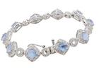 925 Sterling Silver Vintage Bracelet Tanzanite Topaz Link Ring & Square  BT10254