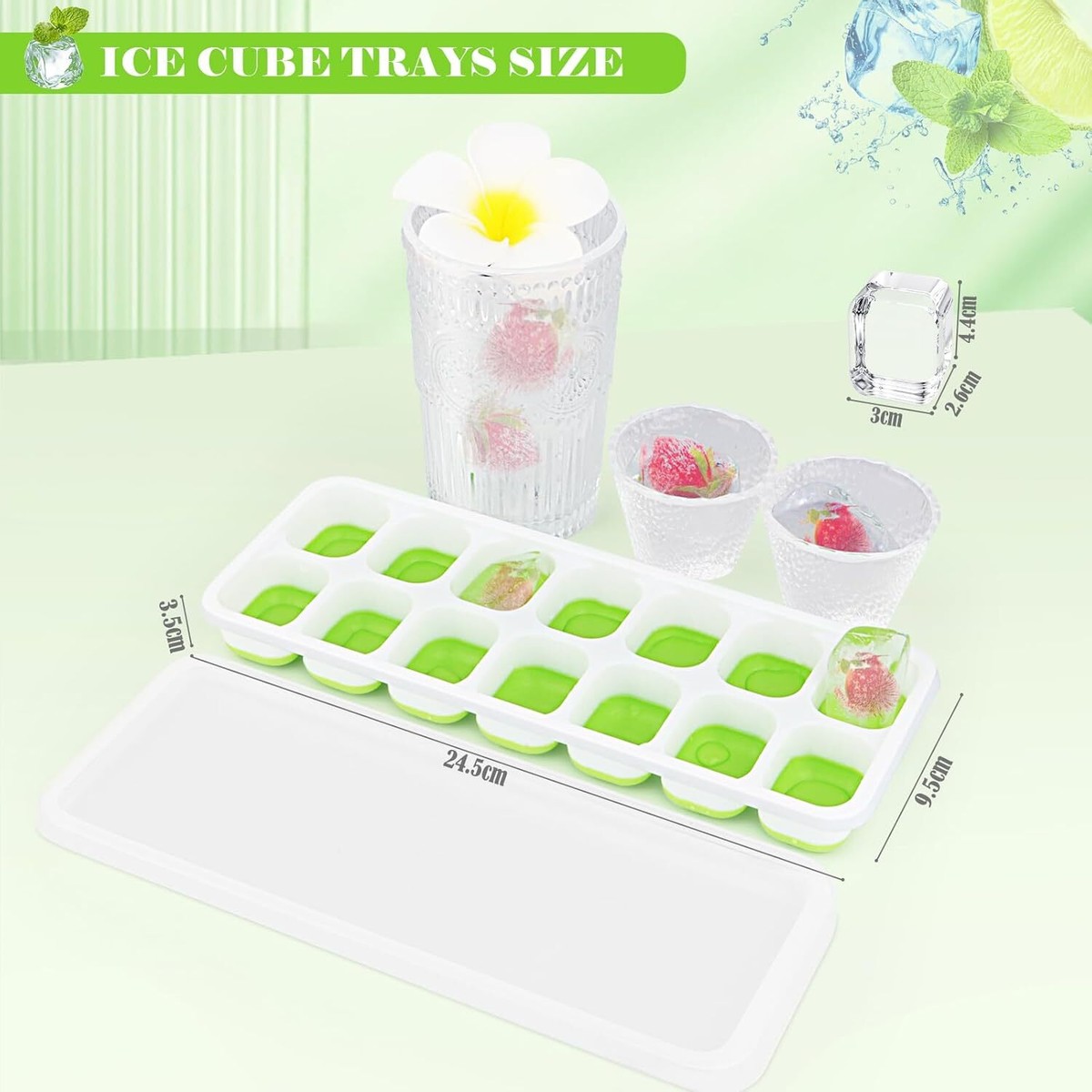 Stampo Per Ghiaccioli Con Coperchio E Contenitore - In Silicone, Facile Da Usare, Ideale Per Cocktail, Bevande E Caffè