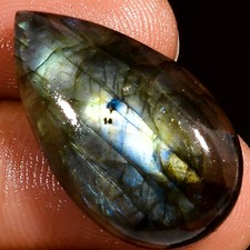 Natural Labradorite Pear Shape Cabochon Loose Gemstone 21 Ct. 26X15X7 mm EE37276
