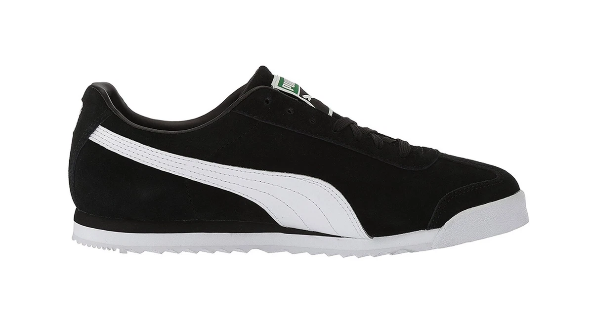 puma roma black suede
