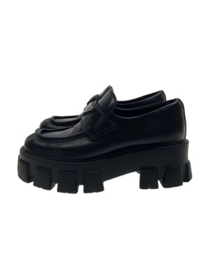 PRADA Monolith Brushed Leather Loafers - Black Leather PRADA Monolith Brushed Leather Loafers - Black Leather