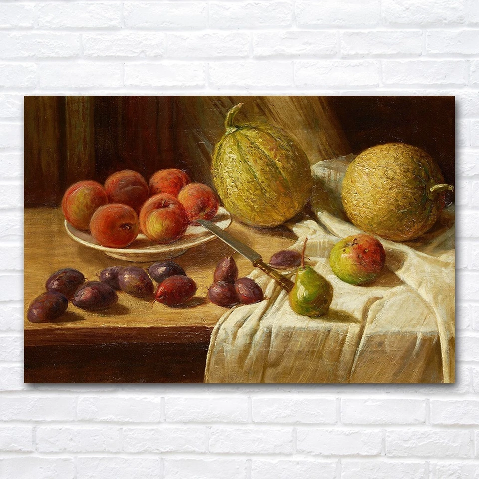 Bodegón de frutas lienzo impresiones pintura arte de pared decoración del hogar mural 1 pieza Foto 3 de 4