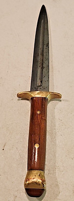 Hand Forged Dagger 7.5'' Knife Blade W/Brass Tang & Pommell 13'' Overall Unsharpen