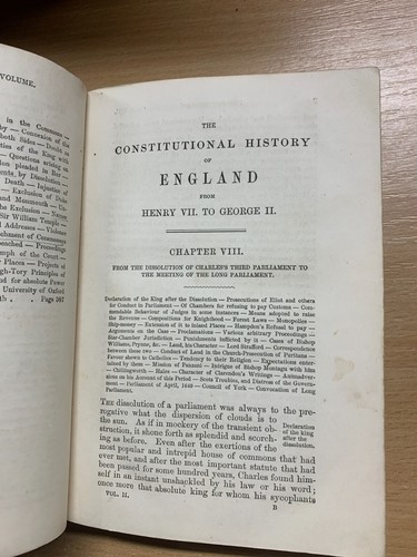 RARE 1863 "CONSTITUTIONAL HISTORY OF ENGLAND" H HALLAM VOL 3 ANTIQUE BOOK (P5) - Picture 9 of 16
