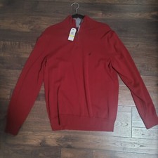 Nautica Red Classic Fit Zip Sweater Men's Size Medium NWT