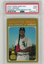 2020 Topps Heritage Baseball #494 Eloy Jimenez Chrome-Gold Refractor #3/5 PSA 9