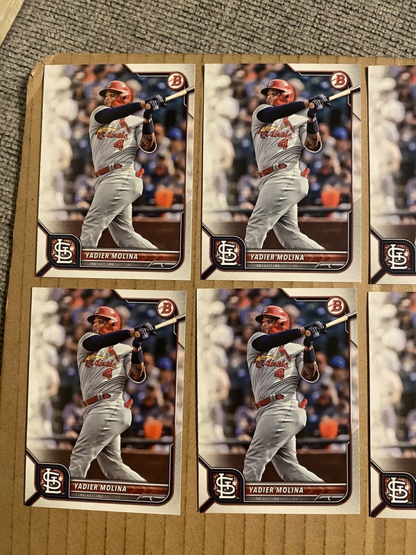 (15) 2022 Bowman #92 Yadier Molina Lot #10 St. Louis Cardinals