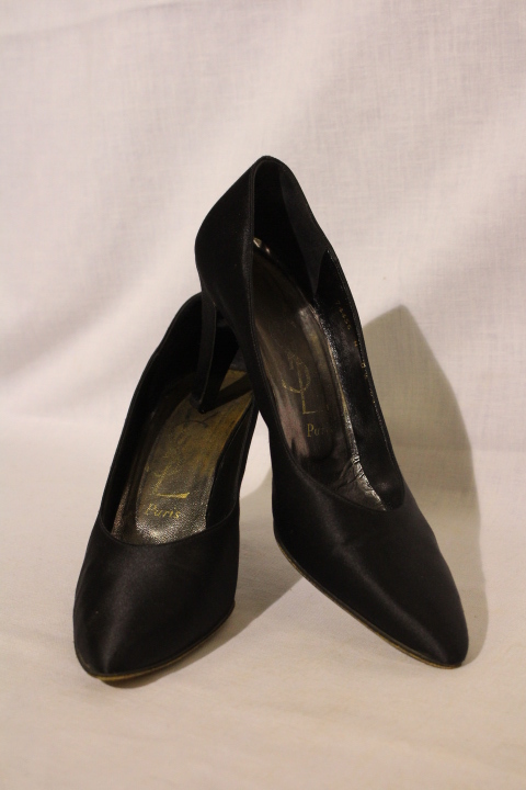 Décolleté classiche YSL YVES SAINT LAURENT nero raso donna taglia 9 5N Italia B24