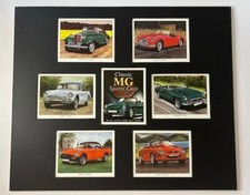 MG SPORTS CARS ORIGINAL COLLECTOR CARDS MOUNTED
