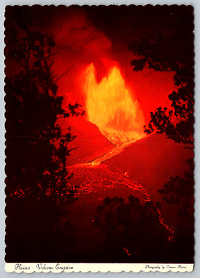 Hawaii Volcano Eruption Kilauea Iki Crater Postcard