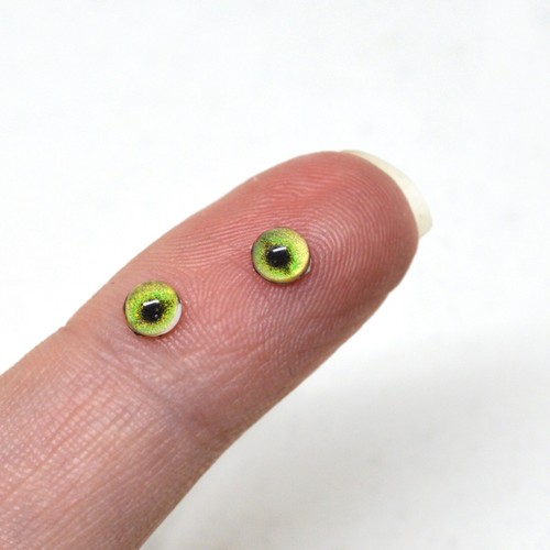 4mm Super Small Tiger Animal Glass Eyes Cabochon | Jewelry Clay Sculpture - Picture 2 of 5