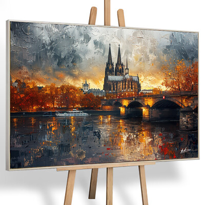 Köln Städte LEINWAND BILDER Kölner Dom Abstrakt WANDBILDER XXL WOHNZIMMER 5266A