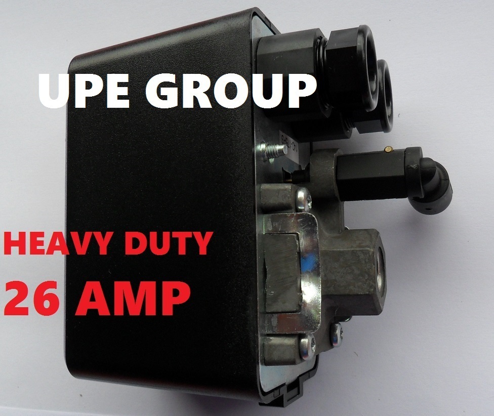 26 AMP PRESSURE SWITCH CONTROL AIR COMPRESSOR 140-175 1 PORT HEAVY DUTY COND