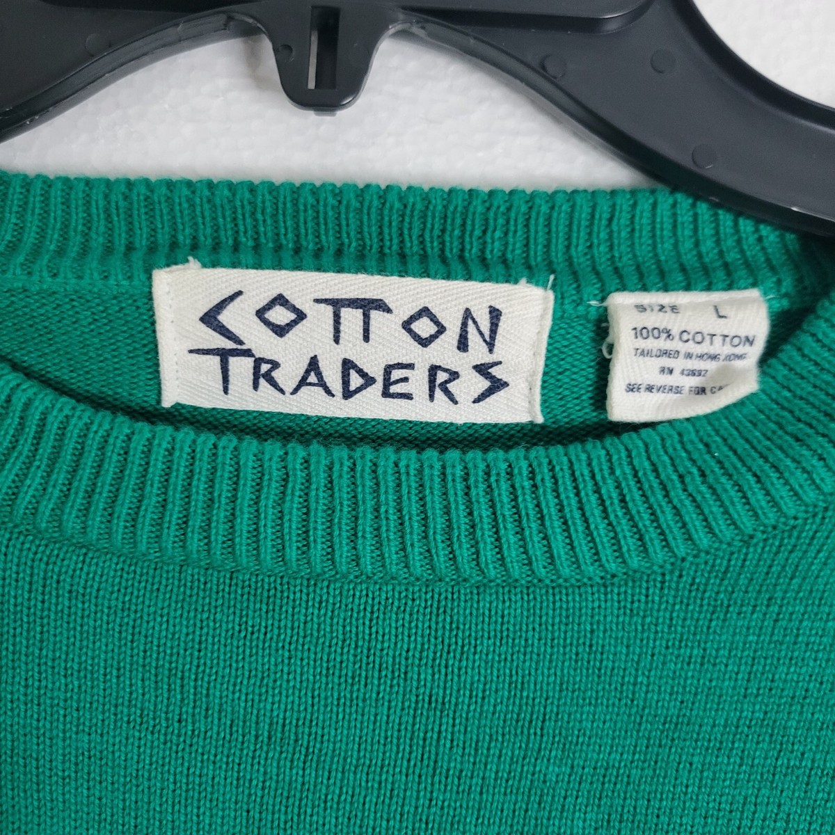 のん 90's Vintage Men's Large L Cotton Traders Green Golf Pullover Knit