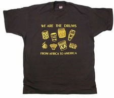 WE ARE THE DRUMS FROM AFRICA TO AMERICA vintage t shirt Made in USA XL