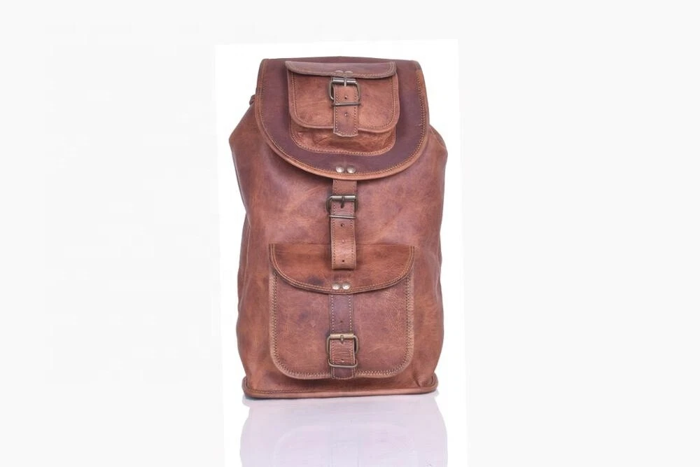 Hot Selling Leather Backpack Bag Laptop Rucksack Vintage Genuine Travel Men New