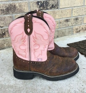 justin pink cowboy boots