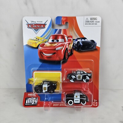 Disney Cars 3 Diecast Micro Mini Racers 3 pack Officer Mcqueen APB Sheriff