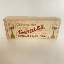 Unique Antique Standard Oil Cordova Wax Candles Box Gasoline Advertising