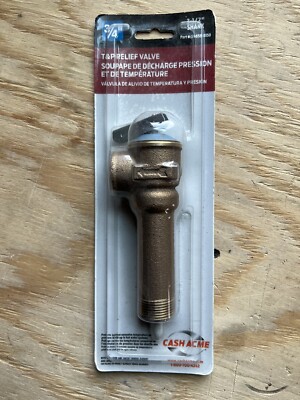 Cash Acme 3/4 T&P Relief Valve  3-1/2  Shank Pressure Relief 150 PSI Sealed NEW
