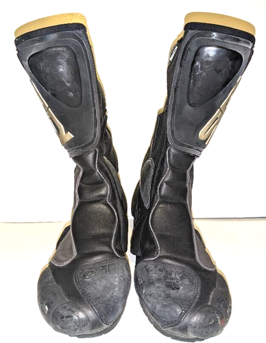 Sidi Black Gray Men's Motorcycle Racing Boots. Size 11 EUR45 No Toe Plates - Picture 3 of 9