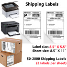 8.5x5.5 Shipping Labels Half Sheet Self Adhesive 2 Per Sheet Blank Laser Ink Jet