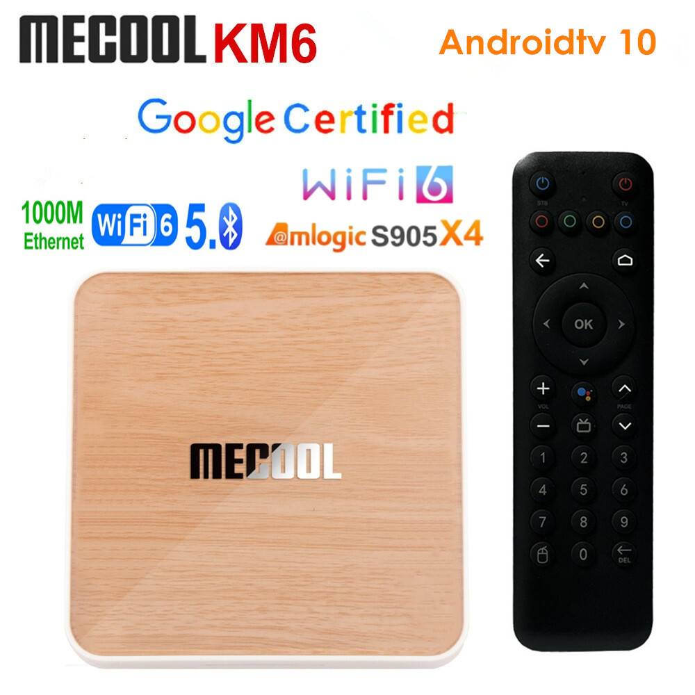Mecool KM6 Deluxe ATV Android 10 S905X4 4G 64G WiFi BT5 1000M AV1 4K  Box