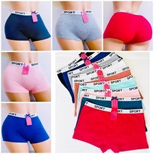LOT NEW 6 Boyshorts Panties Cotton Underwear Womens Ladies Girls Size S-XL PT006