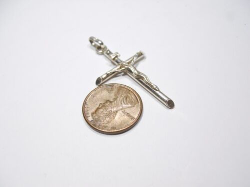 VINTAGE JESUS AM KREUZ RELIGIÖS CHRISTLICH ANHÄNGER CHARM STERLINGSILBER 925 - Bild 3 von 7