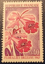 Timbre France 1967 N° 1528 Neuf ** SUPER BEAU . FLORALIES D'ORLEANS. TTB.