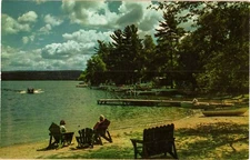 Webster Massachusetts Tip Top Motel Postcard 1950 Lake Chargoggagoggmanchauggogh