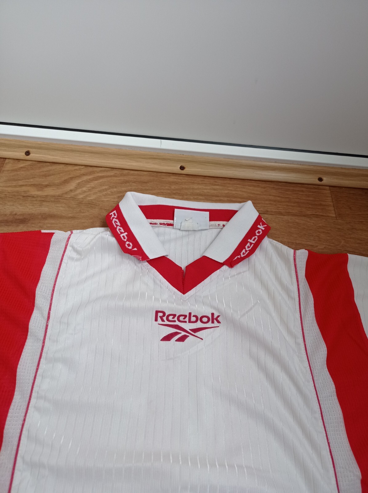REEBOK RETRO VINTAGE 90s FOOTBALL SHIRT SOCCER JERSEY #10 WHITE JERSEY szXL L thumbnail 2
