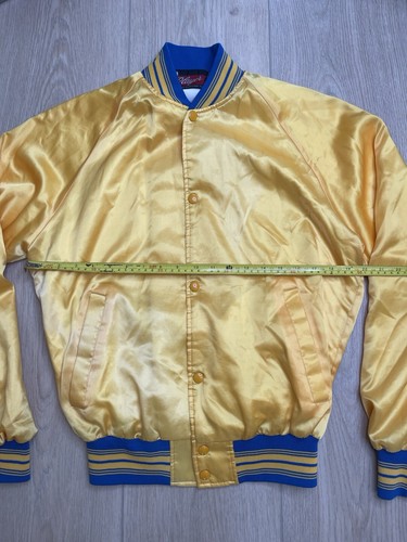 Vintage David Peyser Sportswear PLAYER Varsity Jacket - Yellow & Blue, Women’s M - Bild 5 von 13