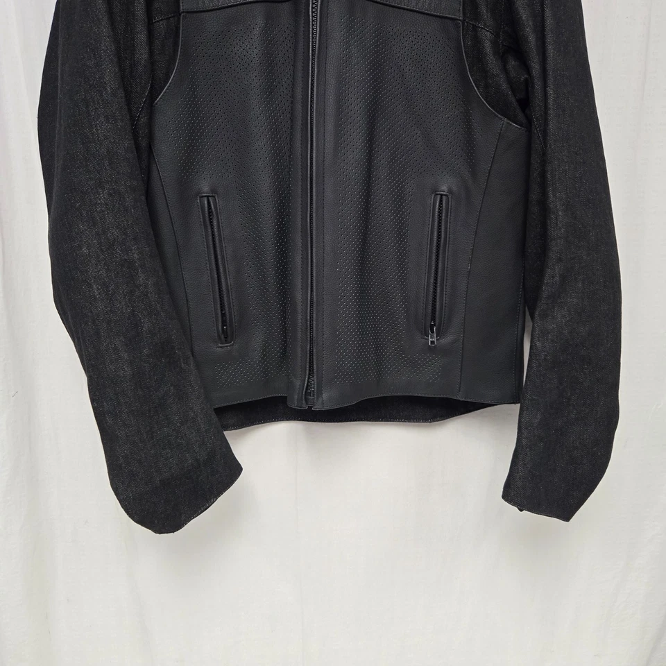 Speed And Strength Pound and Ground Leather/Denim Jacket Black Medium *DISPLAY* Foto 3 de 4