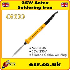 Image of Antex Model XS 25W 230V Soldering Iron with Silicone Cable, UK Plug S58J470 XS25