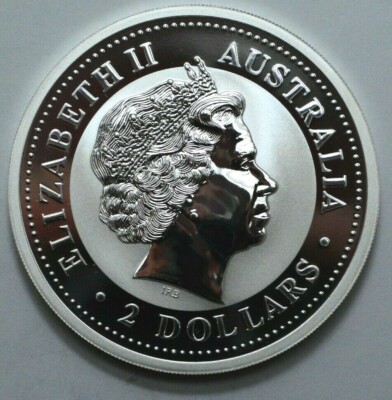 2005 2 Oz 999 Silver Australia 2 Dollars Lunar Year of the Rooster