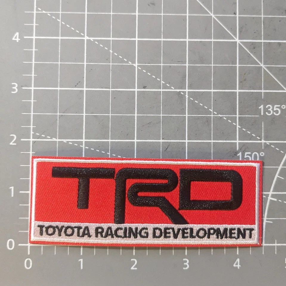 TRD Patch Toyota Racing Cars Trucks Auto Motorsport Embroidered Iron On 1.75x4.5 - Image 2 of 3