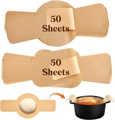 100 Pcs Parchment Paper Sourdough Baking Bread Sling Dutch Oven Liner Pre-Cut