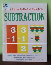 Vintage Subtraction Workbook Of Flash Cards - 1962 Treasure Books - Math Grade 1
