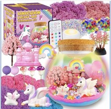Unicorn Terrarium Crafts Kit for Kids-Led Night Light up  Remote Unicorn Birthd