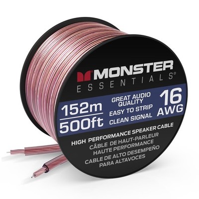 16 Gauge Copper Clad Aluminum Speaker Wire 500FT - Home Theater & Car Audio Cabl