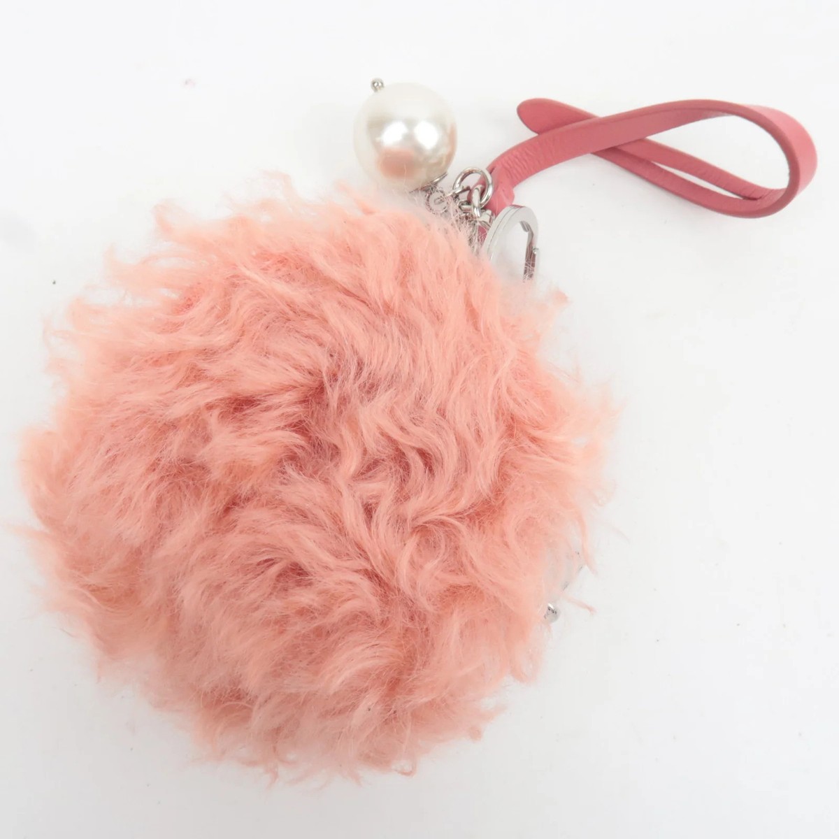MIU MIU Fur Small Round Pouch Pink Silver HDW Authentic | eBay