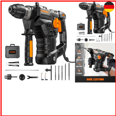 DOVAMAN RH15A Bohrhammer 1500W SDS-Plus, 7 Joule, 4 Funktionen, 900 U/min,