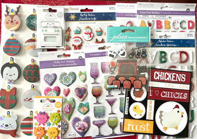 #609 - RARE MIX VARIETY 3D STICKERS - JOLEE'S DOODLEBUG & MORE