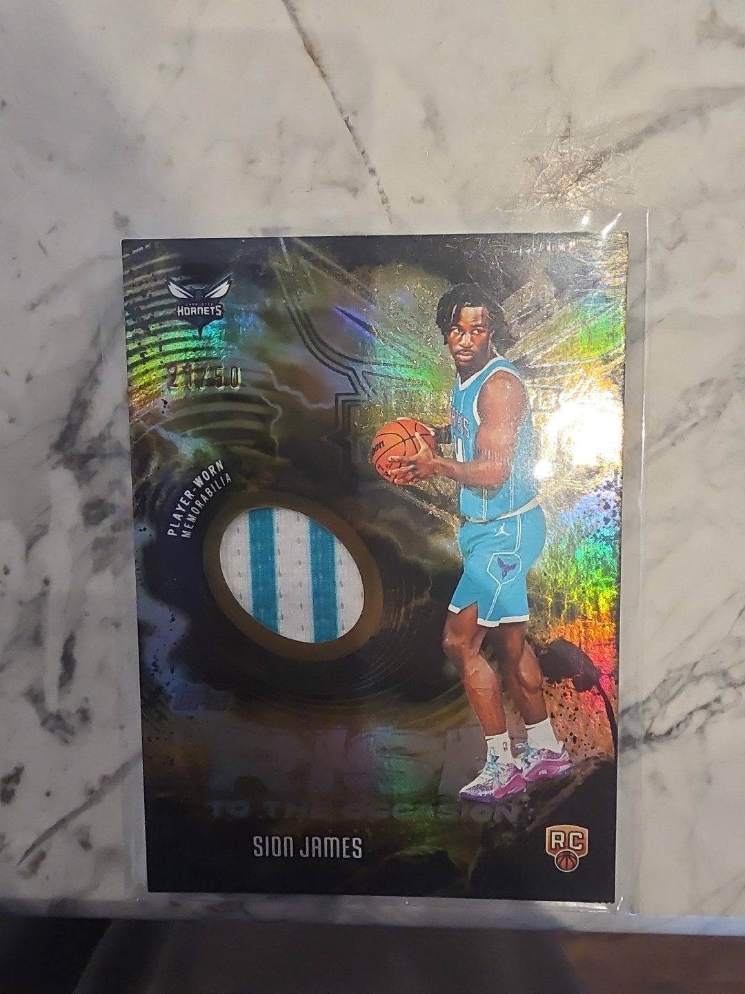 SION JAMES 2025-26 TOPPS ROOKIE RISE TO THE OCCASION PATCH GOLD RC /50 Q3562