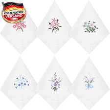 6 St&uuml;ck Stofftaschent&uuml;cher Damen,Florales Spitzen-Taschentuch,Vintage-Blumen-Tas